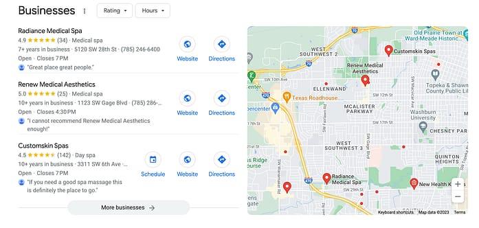 Googles Map Pack Example - Local 3 Pack Googles Map Pack Example - Local 3 Pack